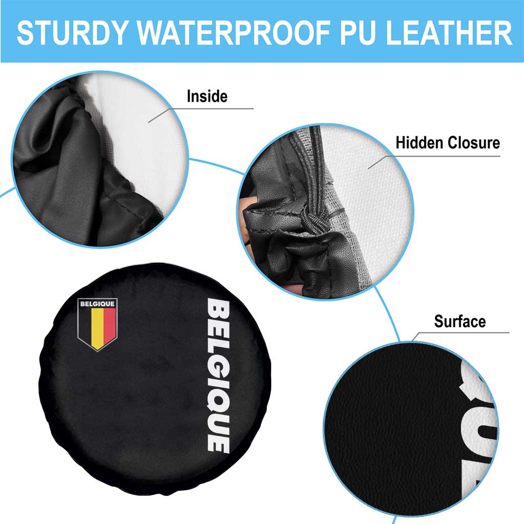 Belgique Belgium Flag Shield Minimalist Graphic Spare Tire Cover French Belgian Pride and European Heritage Souvenir