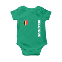 Minimalist Belgique Belgium Flag Shield Graphic Baby Onesie French Belgian Pride and European Heritage Souvenir