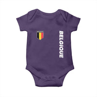 Minimalist Belgique Belgium Flag Shield Graphic Baby Onesie French Belgian Pride and European Heritage Souvenir