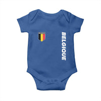 Minimalist Belgique Belgium Flag Shield Graphic Baby Onesie French Belgian Pride and European Heritage Souvenir