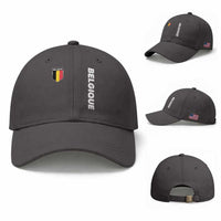 Belgique Belgium Flag Shield Minimalist Graphic Baseball Cap French Belgian Pride and European Heritage Souvenir