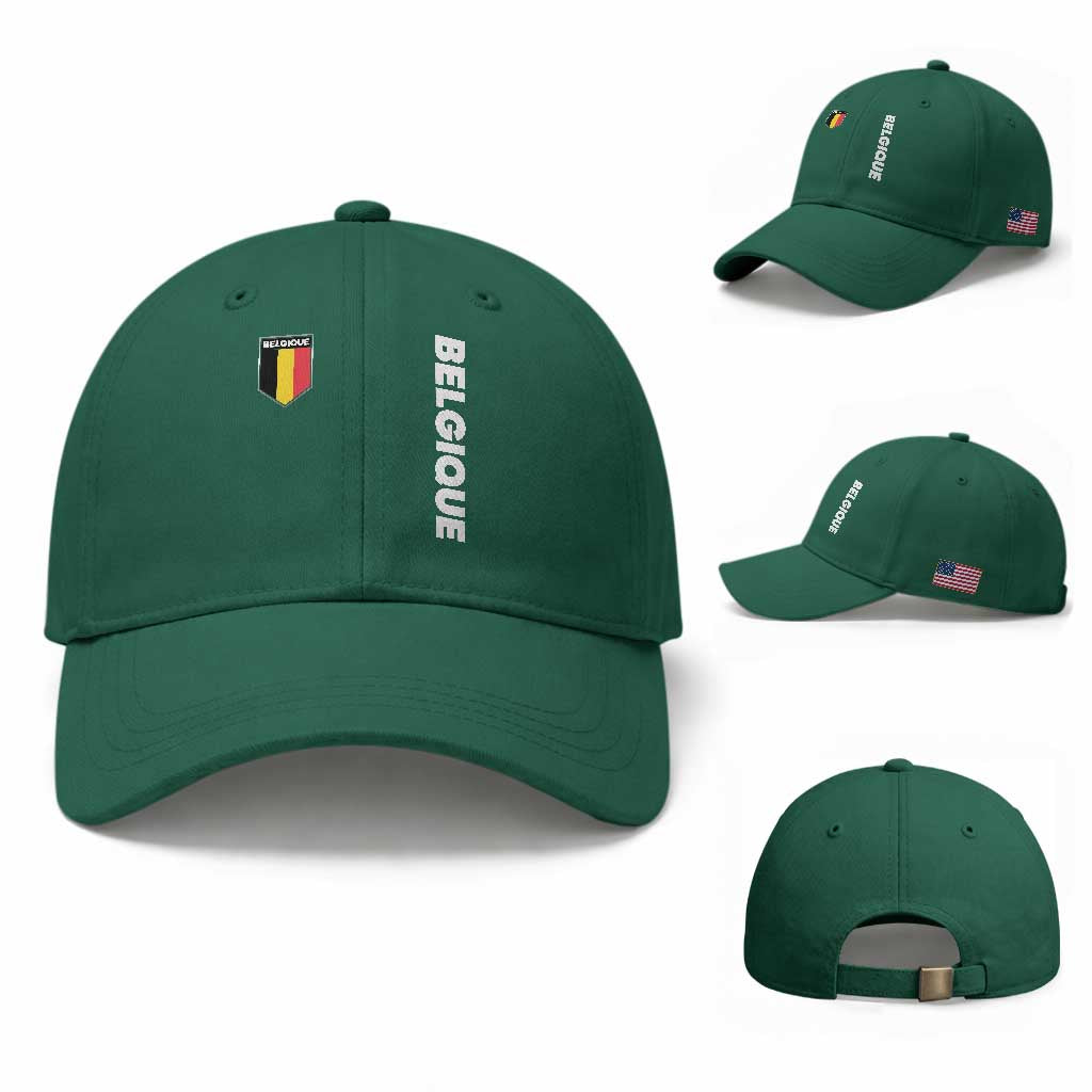Belgique Belgium Flag Shield Minimalist Graphic Baseball Cap French Belgian Pride and European Heritage Souvenir