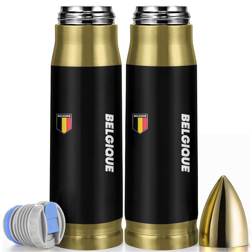 Belgique Belgium Flag Shield Minimalist Graphic Bullet Tumbler French Belgian Pride and European Heritage Souvenir