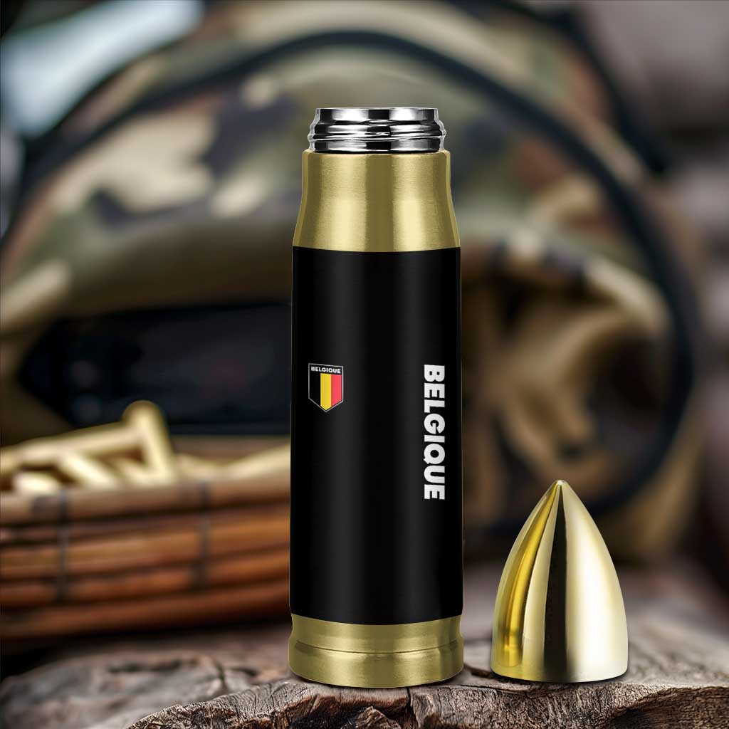 Belgique Belgium Flag Shield Minimalist Graphic Bullet Tumbler French Belgian Pride and European Heritage Souvenir