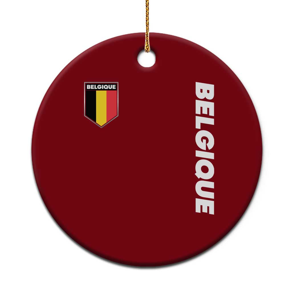 Belgique Belgium Flag Shield Minimalist Graphic Ceramic Ornament French Belgian Pride and European Heritage Souvenir