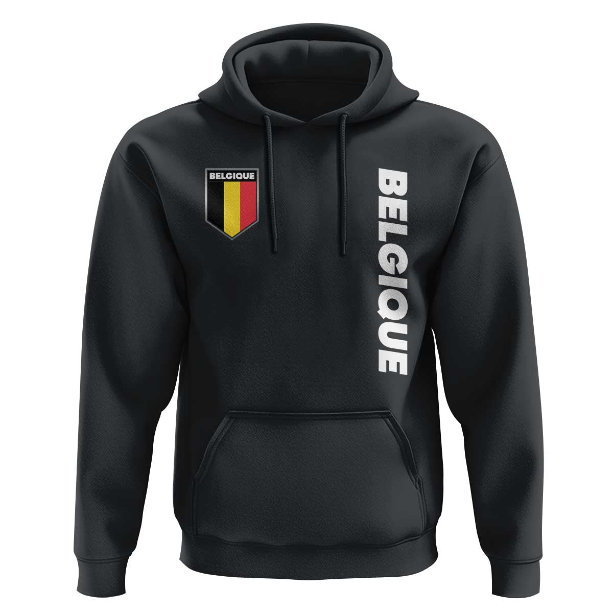 Minimalist Belgique Belgium Flag Shield Graphic Hoodie French Belgian Pride and European Heritage Souvenir