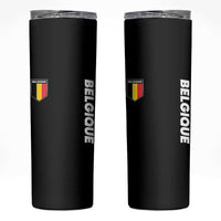 Belgique Belgium Flag Shield Minimalist Graphic Skinny Tumbler French Belgian Pride and European Heritage Souvenir