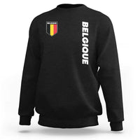 Minimalist Belgique Belgium Flag Shield Graphic Sweatshirt French Belgian Pride and European Heritage Souvenir