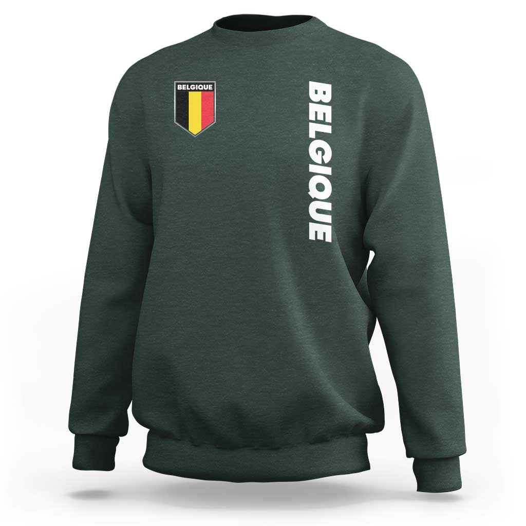Minimalist Belgique Belgium Flag Shield Graphic Sweatshirt French Belgian Pride and European Heritage Souvenir