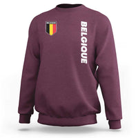 Minimalist Belgique Belgium Flag Shield Graphic Sweatshirt French Belgian Pride and European Heritage Souvenir