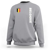 Minimalist Belgique Belgium Flag Shield Graphic Sweatshirt French Belgian Pride and European Heritage Souvenir