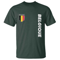 Minimalist Belgique Belgium Flag Shield Graphic T Shirt French Belgian Pride and European Heritage Souvenir