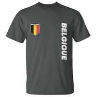 Minimalist Belgique Belgium Flag Shield Graphic T Shirt French Belgian Pride and European Heritage Souvenir