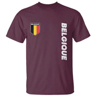 Minimalist Belgique Belgium Flag Shield Graphic T Shirt French Belgian Pride and European Heritage Souvenir