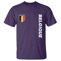 Minimalist Belgique Belgium Flag Shield Graphic T Shirt French Belgian Pride and European Heritage Souvenir