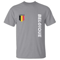 Minimalist Belgique Belgium Flag Shield Graphic T Shirt French Belgian Pride and European Heritage Souvenir