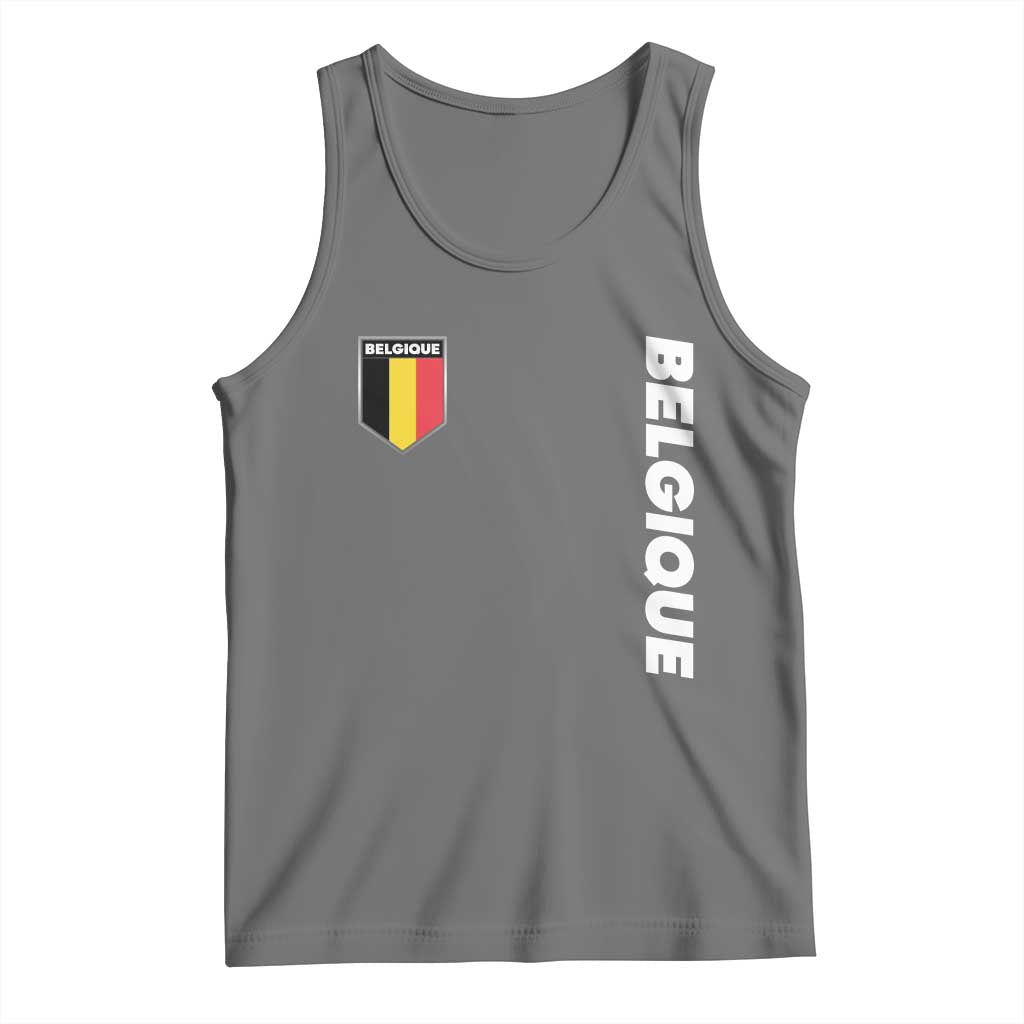 Belgique Belgium Flag Shield Minimalist Graphic Tank Top French Belgian Pride and European Heritage Souvenir