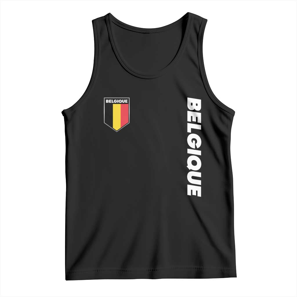 Belgique Belgium Flag Shield Minimalist Graphic Tank Top French Belgian Pride and European Heritage Souvenir