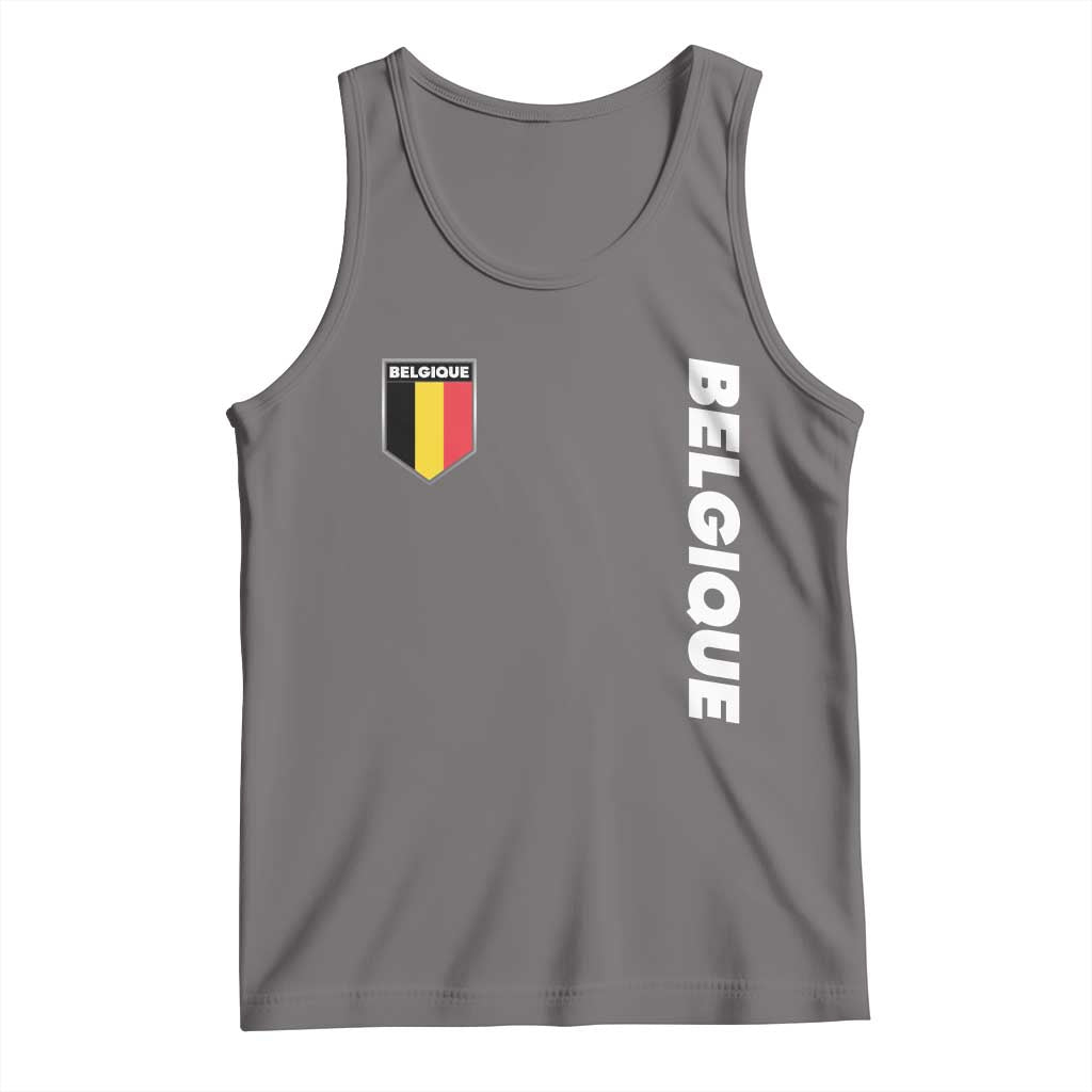 Belgique Belgium Flag Shield Minimalist Graphic Tank Top French Belgian Pride and European Heritage Souvenir
