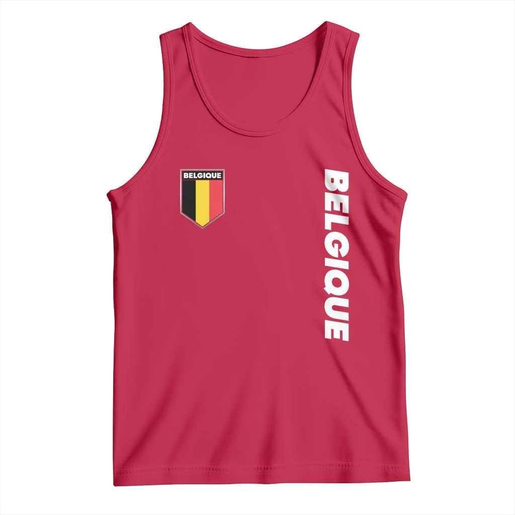 Belgique Belgium Flag Shield Minimalist Graphic Tank Top French Belgian Pride and European Heritage Souvenir