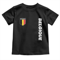 Minimalist Belgique Belgium Flag Shield Graphic Toddler T Shirt French Belgian Pride and European Heritage Souvenir