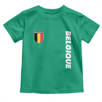 Minimalist Belgique Belgium Flag Shield Graphic Toddler T Shirt French Belgian Pride and European Heritage Souvenir