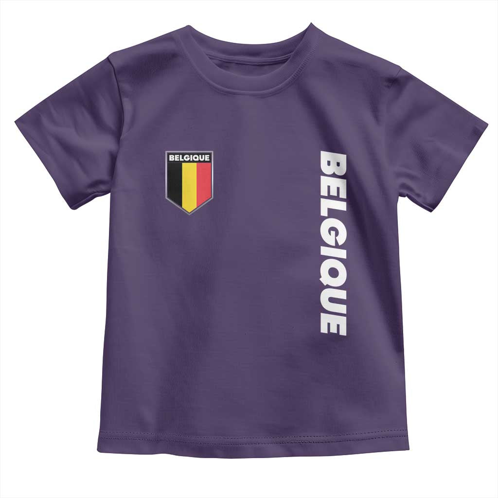 Minimalist Belgique Belgium Flag Shield Graphic Toddler T Shirt French Belgian Pride and European Heritage Souvenir
