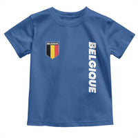 Minimalist Belgique Belgium Flag Shield Graphic Toddler T Shirt French Belgian Pride and European Heritage Souvenir