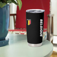 Belgique Belgium Flag Shield Minimalist Graphic Tumbler Cup French Belgian Pride and European Heritage Souvenir