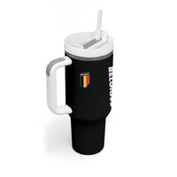 Belgique Belgium Flag Shield Minimalist Graphic Tumbler With Handle French Belgian Pride and European Heritage Souvenir