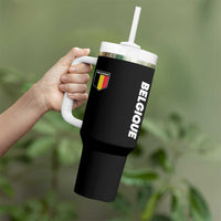 Belgique Belgium Flag Shield Minimalist Graphic Tumbler With Handle French Belgian Pride and European Heritage Souvenir