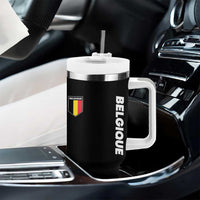 Belgique Belgium Flag Shield Minimalist Graphic Tumbler With Handle French Belgian Pride and European Heritage Souvenir