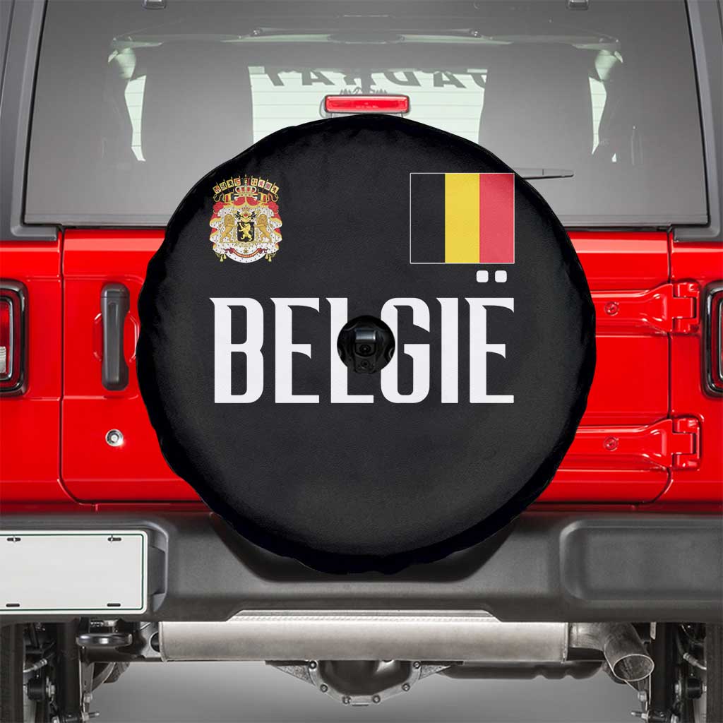 Royal Coat of Arms Belgie Crest Graphic Spare Tire Cover Traditional Belgium Belgian Flag and Lion Heritage Pride Gift