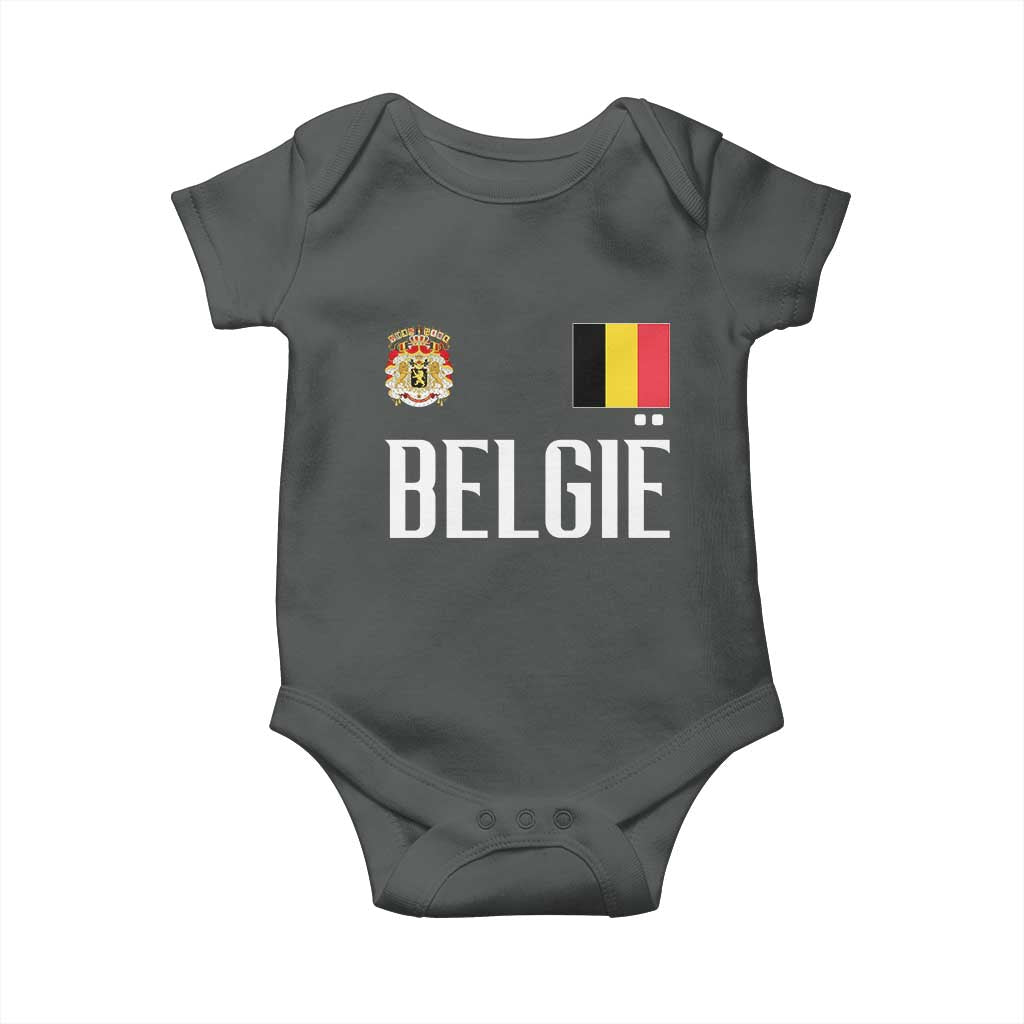 Royal Coat of Arms Belgie Crest Graphic Baby Onesie Traditional Belgium Belgian Flag and Lion Heritage Pride Gift