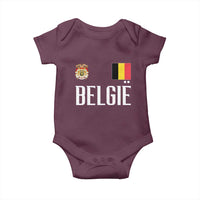Royal Coat of Arms Belgie Crest Graphic Baby Onesie Traditional Belgium Belgian Flag and Lion Heritage Pride Gift