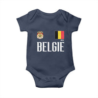 Royal Coat of Arms Belgie Crest Graphic Baby Onesie Traditional Belgium Belgian Flag and Lion Heritage Pride Gift