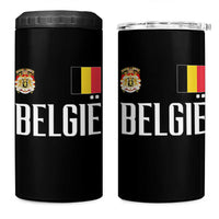 Royal Coat of Arms Belgie Crest Graphic 4 in 1 Can Cooler Tumbler Traditional Belgium Belgian Flag and Lion Heritage Pride Gift