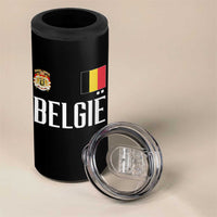 Royal Coat of Arms Belgie Crest Graphic 4 in 1 Can Cooler Tumbler Traditional Belgium Belgian Flag and Lion Heritage Pride Gift