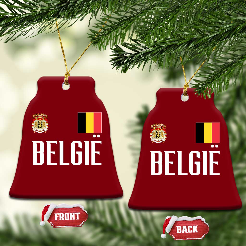 Royal Coat of Arms Belgie Crest Graphic Ceramic Ornament Traditional Belgium Belgian Flag and Lion Heritage Pride Gift