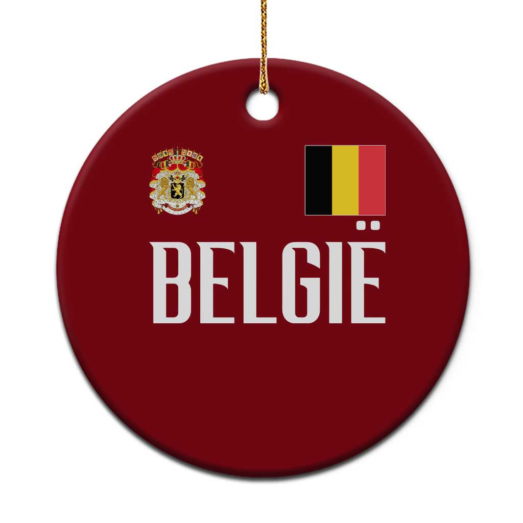 Royal Coat of Arms Belgie Crest Graphic Ceramic Ornament Traditional Belgium Belgian Flag and Lion Heritage Pride Gift