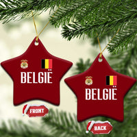 Royal Coat of Arms Belgie Crest Graphic Ceramic Ornament Traditional Belgium Belgian Flag and Lion Heritage Pride Gift