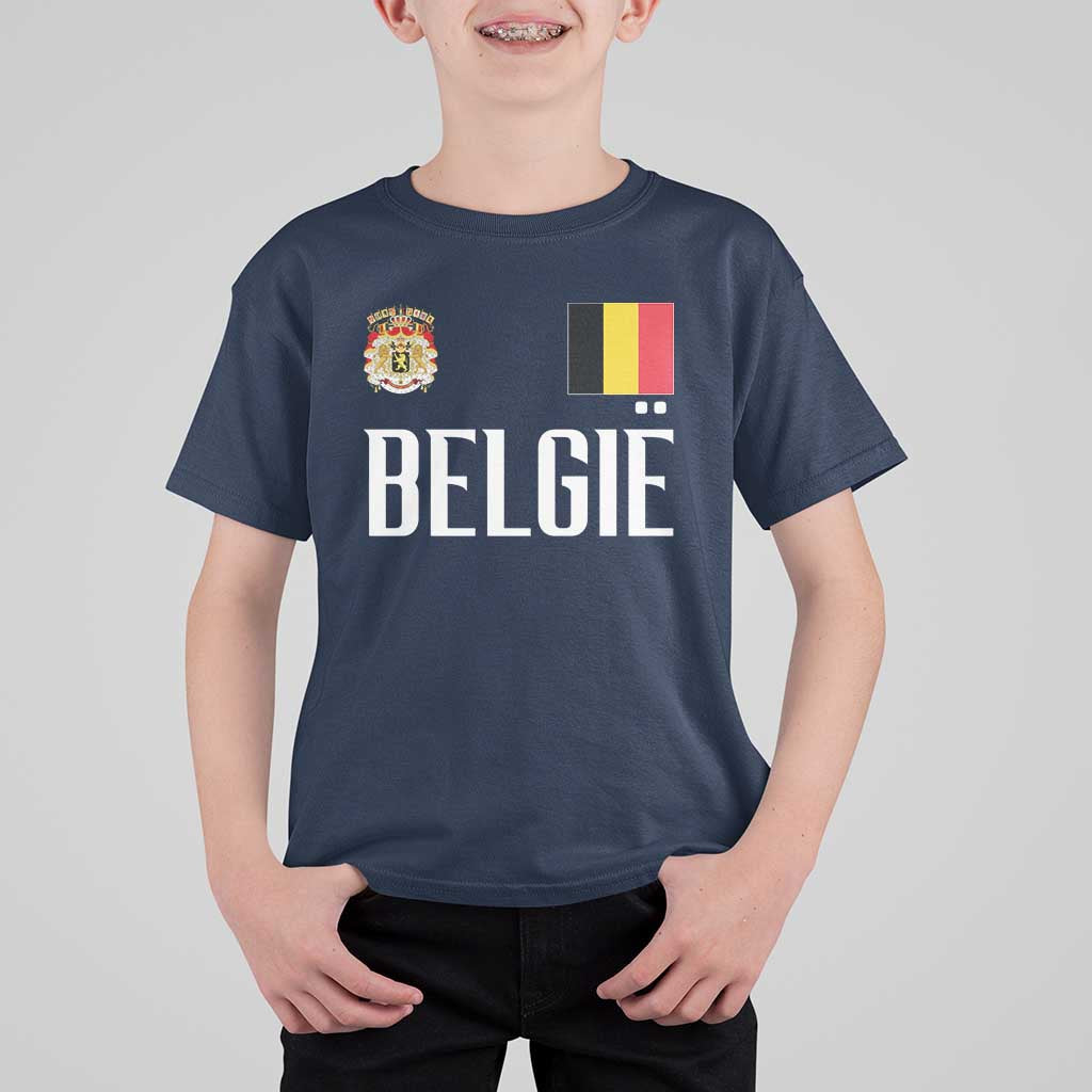 Royal Coat of Arms Belgie Crest Graphic T Shirt For Kid Traditional Belgium Belgian Flag and Lion Heritage Pride Gift