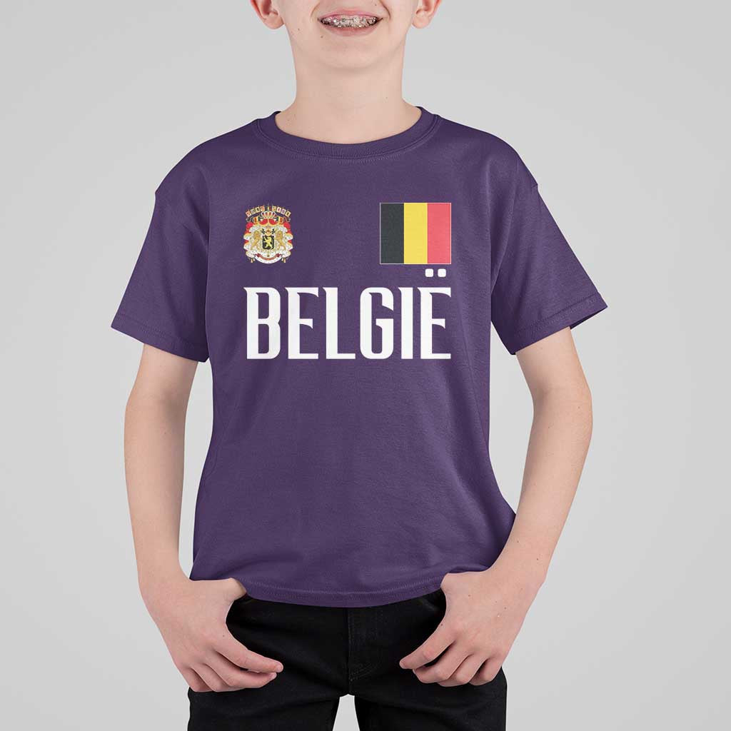 Royal Coat of Arms Belgie Crest Graphic T Shirt For Kid Traditional Belgium Belgian Flag and Lion Heritage Pride Gift