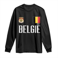 Royal Coat of Arms Belgie Crest Graphic Long Sleeve Shirt Traditional Belgium Belgian Flag and Lion Heritage Pride Gift