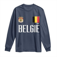 Royal Coat of Arms Belgie Crest Graphic Long Sleeve Shirt Traditional Belgium Belgian Flag and Lion Heritage Pride Gift