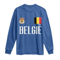 Royal Coat of Arms Belgie Crest Graphic Long Sleeve Shirt Traditional Belgium Belgian Flag and Lion Heritage Pride Gift