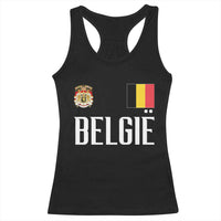 Royal Coat of Arms Belgie Crest Graphic Racerback Tank Top Traditional Belgium Belgian Flag and Lion Heritage Pride Gift