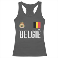 Royal Coat of Arms Belgie Crest Graphic Racerback Tank Top Traditional Belgium Belgian Flag and Lion Heritage Pride Gift
