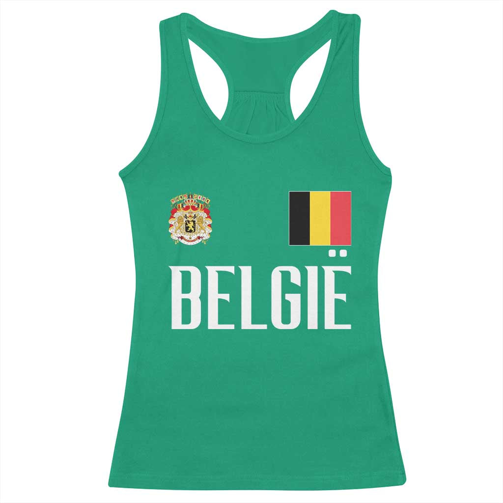 Royal Coat of Arms Belgie Crest Graphic Racerback Tank Top Traditional Belgium Belgian Flag and Lion Heritage Pride Gift
