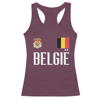 Royal Coat of Arms Belgie Crest Graphic Racerback Tank Top Traditional Belgium Belgian Flag and Lion Heritage Pride Gift